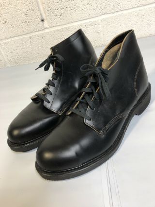 1975 Vtg Military Weinbrenner Us Army Black Leather 9.  5d Shoes Boots Safety