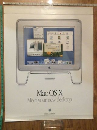 Apple Computer Macintosh Poster Mac Os X 22x28 Rare