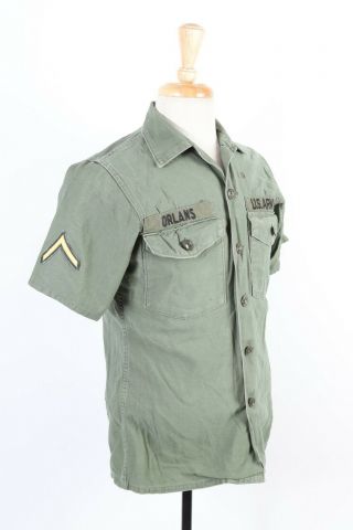 Vtg 70s Vietnam Og - 107 Sateen Us Army Utility Uniform Shirt Mens Size 14.  5 X 33