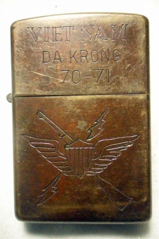 Vietnam War Zippo Lighter Da Krong 70 - 71 Vintage