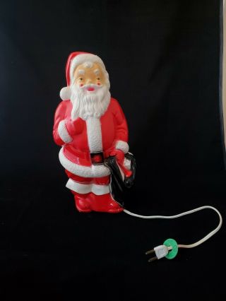 Vintage Empire Plastic Corp Christmas Santa Clause Blow Mold 13 " Light Up 1968