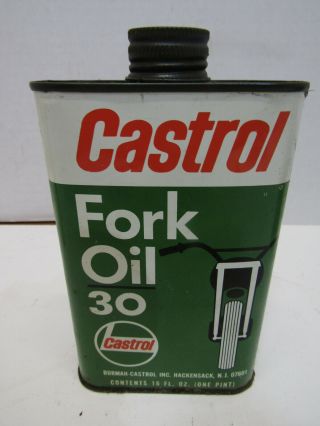 Old Vintage Castrol Fork Oil 30 Tin Can Advertising