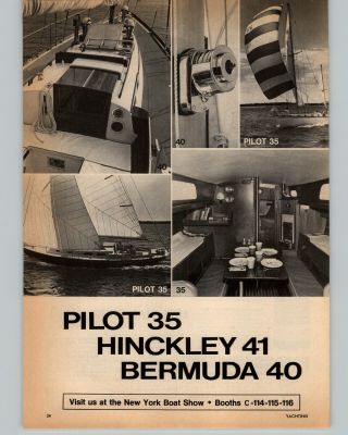 1966 PAPER AD 2 PG Hinckley Sailboat Pilot 35 40 41 Bermuda Yacht 2