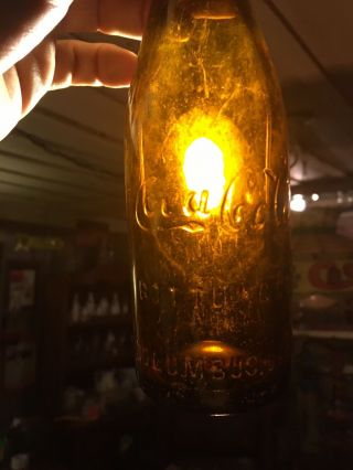 Amber Straight Sided Coca Cola Bottle Columbus Ohio