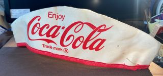 Vintage Cloth Coca - Cola Soda Jerk Hat Cap Coke Advertising Neat Item