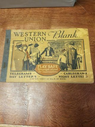 Vintage 1930s Western Union Telegram Blanks Book