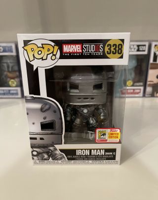 Funko Pop Iron Man (mark 1) 338 Sdcc Le Official Sticker Vaulted