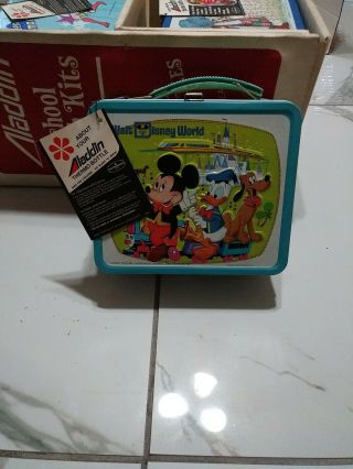 Vintage With Tag Aladdin Walt Disney World Metal Lunch Box & Thermos