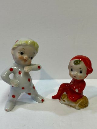 2 Vintage Holt Howard Pixie Elf Figurines Japan