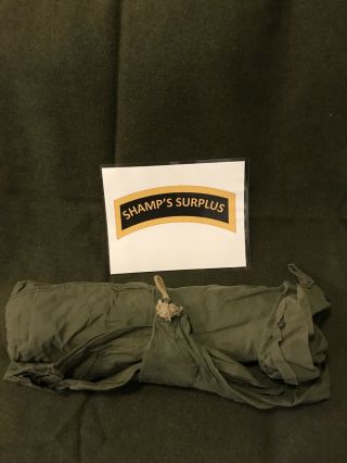 Us Army Tent Half Shelter Half With Pole,  Rope & Stakes _a