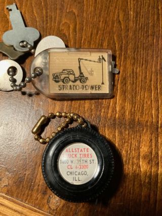 Allstate Tires Chicago Key Chain/tape Measure - Hologram Strato - Tower Sears