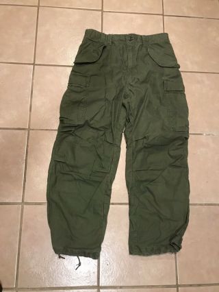 Vtg Vietnam Era Us Army M - 65 Field Trousers Military Pants Regular Small 1967