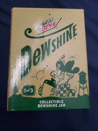 Rare Dewshine Limited Edition Mason Jar 1 Of 3 Mountain Mtn Dew Shine