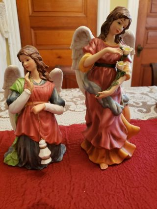 Grandeur Noel Large Collectible Hand - Painted Angels Christmas W/box