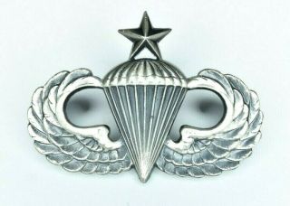 Authentic Vietnam War Us Army Senior Jump Wings Parachutist Badge Sterling Bell