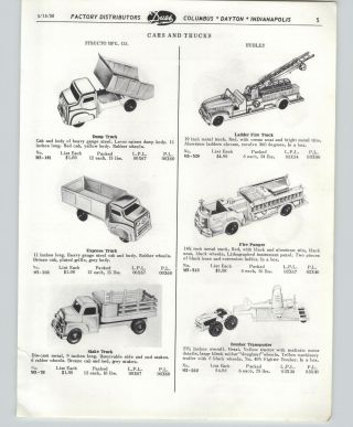 1958 Paper Ad 4 Pg Hubley Toy Trucks Dump Stake Ford Tractor Loader Barn Navy
