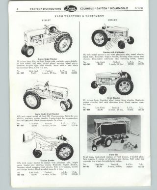 1958 PAPER AD 4 PG Hubley Toy Trucks Dump Stake Ford Tractor Loader Barn Navy 2