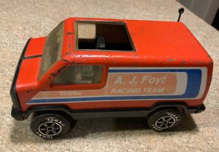 Vintage Tonka Aj Foyt Racing Team Van 1970s Pressed Steel Made In Usa