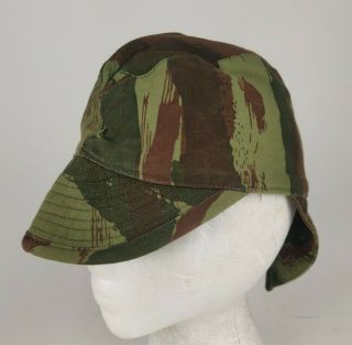 French Army Bigeard Lizard Camouflage Camo Field Cap Hat Size 58 A.  E.  J.  Stamped