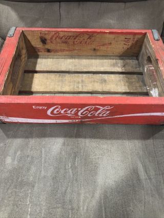 Vintage Coca - Cola Wooden Crate Carrier Box C Coke Case Red 1975 Chattanooga