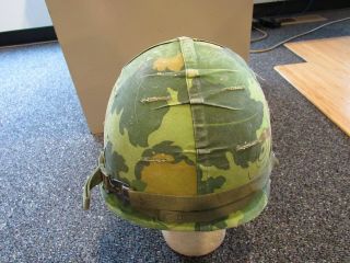 Vietnam War US Army M - 1 helmet with camo cover 3