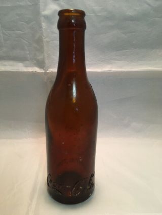 Vintage Coca Cola Bottle Amber Memphis Tenn Straight Side Tennessee Tn No Arrows