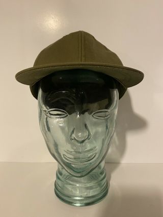 Vintage Vietnam Us Army Military 7 1/4 Green Field Cap Hat Ace Mfg Co 8 - 1204 - Cf