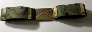 Us Army Vietnam Era Infantry Brass Buckle And Belt