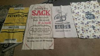 4 - Vintage Feed Sacks - Peterson,  Potato Sack,  Royal,  Staley 