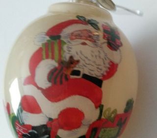 Li Bien Reverse Hand Painted Glass Christmas Ornament Santa Noel 2016 Pier One