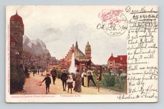 A6 Postcard 1904 St Louis Worlds Fair Tyrolean Alps Luchow Restaurant 079a