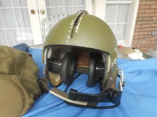 Vietnam Us Army Helicopter Aph - 5 Flight Helmet,  Box,  Bag