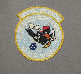 Vn Era Japanese Made 12th Tac Recon Squadron Patch,  Fantastic Example