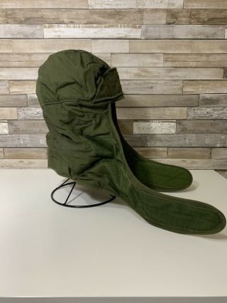 Vintage US Military Cap Insulating Helmet Liner Cold Weather OD Green Hat Flaps 3
