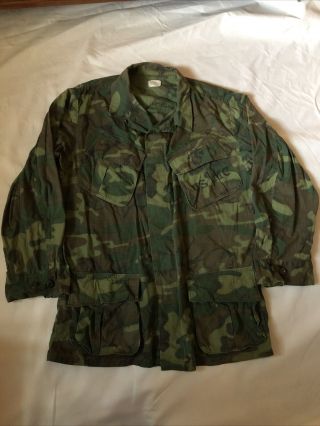 Vietnam War 1969 Dated Usmc Erdl Camo Jungle Jacket Coat Medium Regular Shirt Ex