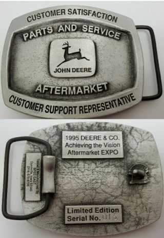 Vintage John Deere Belt Buckle Limited Edition 13 Spec Cast Aftermarket Expo 95