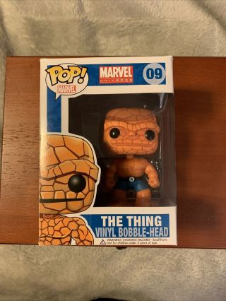 Funko Pop The Thing Vaulted/retired 9 Marvel W/ Hard Protector