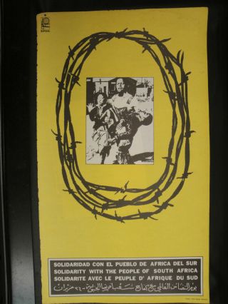 Ospaaal 1977 Cuban Political Poster S Africa Power Solidarity Barb Wire