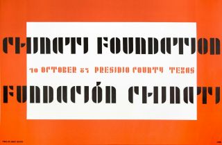 Donald Judd / Josef Albers Chinati Foundation Poster,  1987.  Vintage