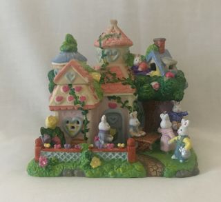 Easter Bunny Rabbit Lighted Ceramic Village Personal House Bunnies Rabbits
