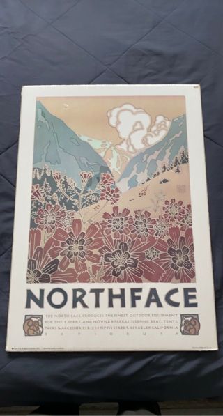 Vintage The North Face David Lance Goines 1980 Mountain Flower Poster Ad Print