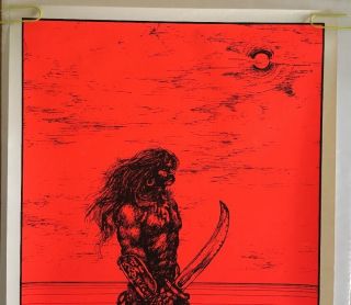 Warrior II vintage Houston Blacklight poster 1969 psychedelic pin - up 2