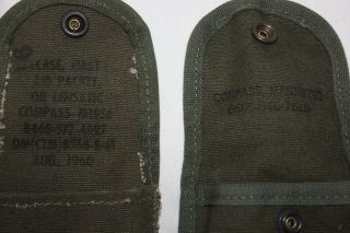 2 NOS Vietnam US Military Army USMC M1956 First Aid Compass Case Pouch Set 2 3