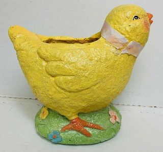 Large Vintage Easter Chick Chicken Easter Basket Planter Centerpiece Bethany Low