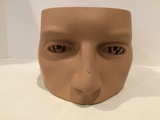 Vintage Adult Male Half Head Mannequin Head Countertop Display Swirl Eyes Art