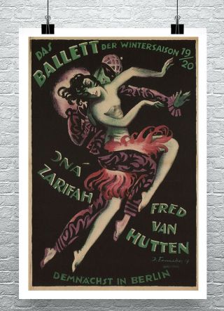 Ballet Of Winter Season 1919 Vintage German Poster Canvas Giclee 24x32 In.