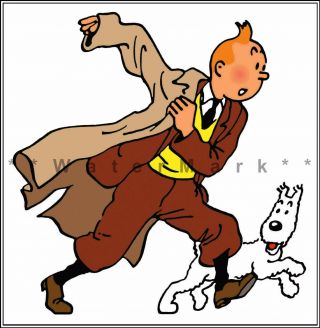 Tintin And Snowy On The Run Vintage Poster Print Art Cartoon Kids Art Decoration