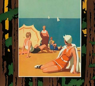 Southern Pacific 1933 Santa Cruz Ca.  Vintage Poster Print Retro Style Train Art 2