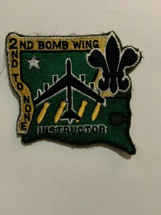 Usaf Vintage 2nd Bomb Wing B - 52 Instructor Patch With Hook Closure Barksdale Afb