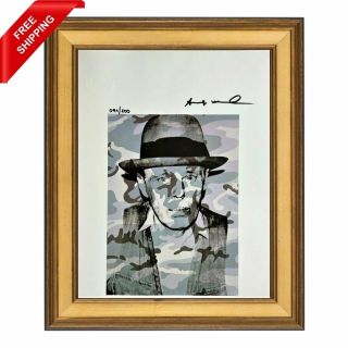 Joseph Beuys In Memoriam By Andy Warhol Hand Signed Print With
